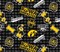 NCAA University of Iowa Allover 108" Wideback Cotton Fabric by the Yard